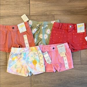 NWT Cat & Jack 5 piece shorts bundle Sz 3T